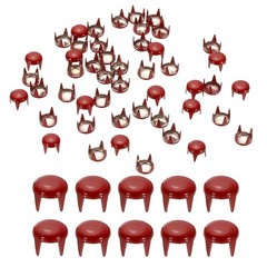 5mm Metal Studs Spots 100Pcs Round Dome Claw Beads Nailhead, Red