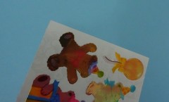 Vintage Sandylion Mother of Pearl Birthday Party Bears Sticker Mod