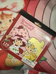 Strawberry Shortcake Scratch & Sniff Sticker Pad 6 Pages 120 stickers retro TV #