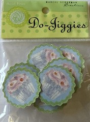 GLITTERED CUPCAKE CIRCLE Dimensional Sticker(8pc)Do-Jiggies•Birthday•Card Making
