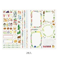 Midori Stickers Yuru Log Nordic Pattern 2 Sheets 82674006 Washi Paper