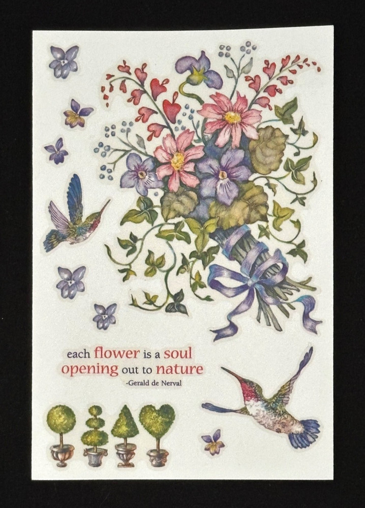VTG 2003 PSX HUMMINGBIRD & FLOWERS ~ Beautiful Sticker Sheet Rare /HTF