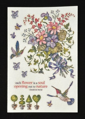 VTG 2003 PSX HUMMINGBIRD & FLOWERS ~ Beautiful Sticker Sheet Rare /HTF