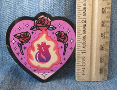 ROSES HEART GOTH VINYL STICKER Scrapbooking Gothic BIN-1