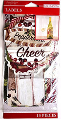 K&Company Natural Holiday Labels Christmas 2015 Peppermint Cozy Cheer 13 pc
