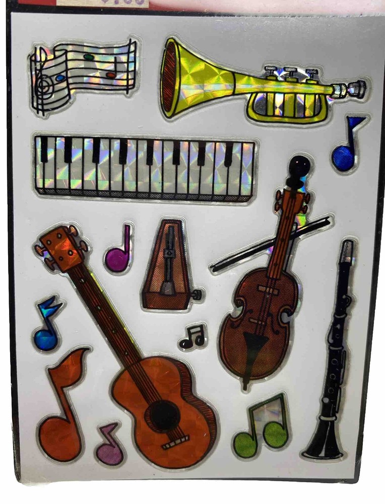 Vintage Prism Stickers Classy Stick-Ons Musical Band Colorful New Sealed