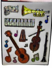 Vintage Prism Stickers Classy Stick-Ons Musical Band Colorful New Sealed