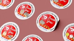 2 inch Personalized custom Doordash stickers delivery driver bag sticker for f