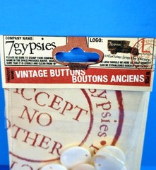 RETIRED RARE 7 GYPSIES VINTAGE PEARL BUTTONS 10 PC. SCRAPBOOK EMBELLISHMENTS #12