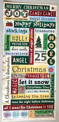 Sandylion Christmas Words Stickers Glitter Accents 12″ 2006 NOS Scrapbooking