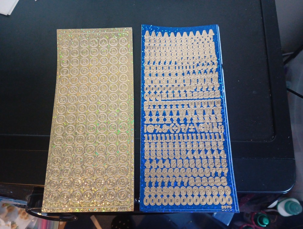 2X HOLOGRAPHIC STICKERS SCRAPBOOKING NEW (ST1065) LETTERS/NUMBERS (1 CM)