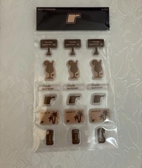 NEW rhode Summer 2026 Puffy Stickers Sheet 18 pcs Brown/Beige Vacation & Travel