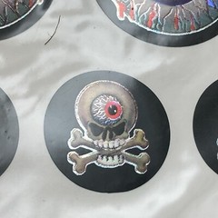 Vintage Twin Seven Prismatic Halloween Stickers Scary Eyes Two Packs 1990s 1980s
