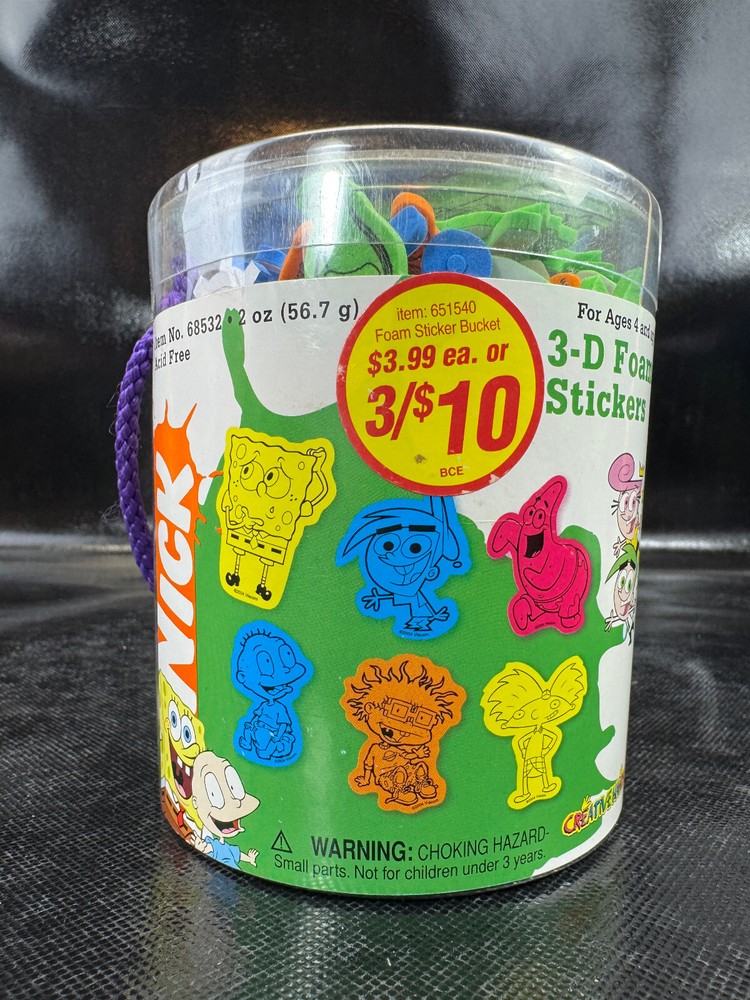 Vtg Nickelodeon 3D foam stickers SpongeBob Arnold Fairly Oddparents 2004 Rugrats