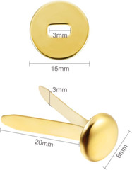 100 Pieces 3/4 Inch Brass Paper Fasteners Paper Brads, and 300 Pieces Plated Bra
