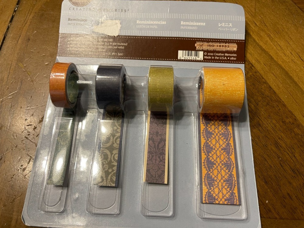 Creative Memories Paper Ribbon ~ REMINISCE ~ 4 Rolls 5 Ft Each ~ NEW