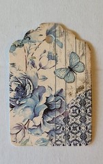 Set of 10 Blue Vivid Printed Paper Tags for Gifts, Junk Journals, Cards