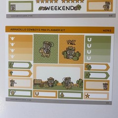 Hubman & Chubgirl Armadillo Cowboys Mini Planner Kit Washi & Stickers Set