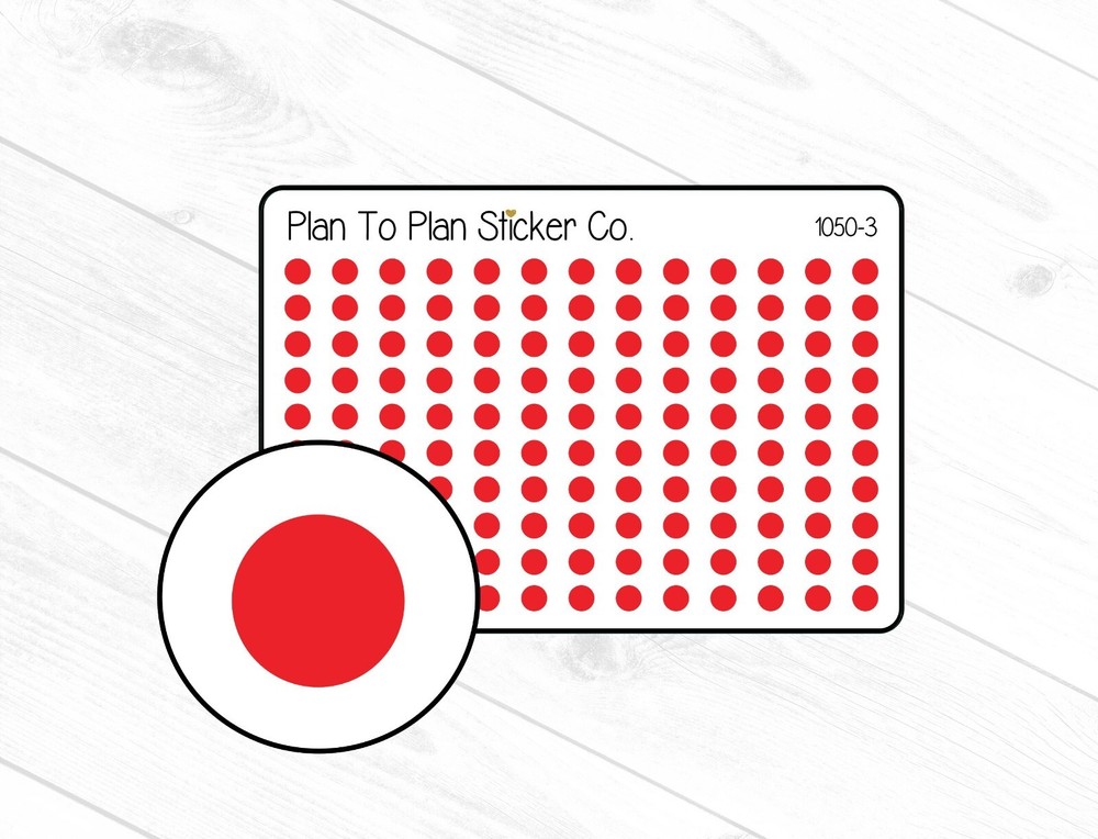 1050-3~~Red Tiny Dots Planner Stickers.