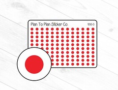1050-3~~Red Tiny Dots Planner Stickers.