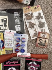 Lot Of Craft Scrapbook Items Headbands Laser Cut Embellishments Stickers Fabric
