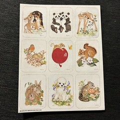 Lot Of 2 American Greeting Stickers 2 Loose Sheets Animals Skunk Squirrel Bunny