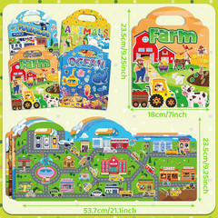 Jelly Sticker Books for Toddlers 2-6 Years, 4 Sets of Reusable Sticker Books