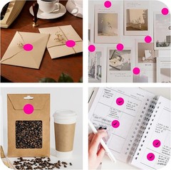 Fluorescent Pink Color-Code Dot Stickers, 10000 Labels