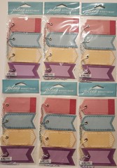 Lot of 6 packs JOLEE’S Boutique Colorful TAGS with Twine