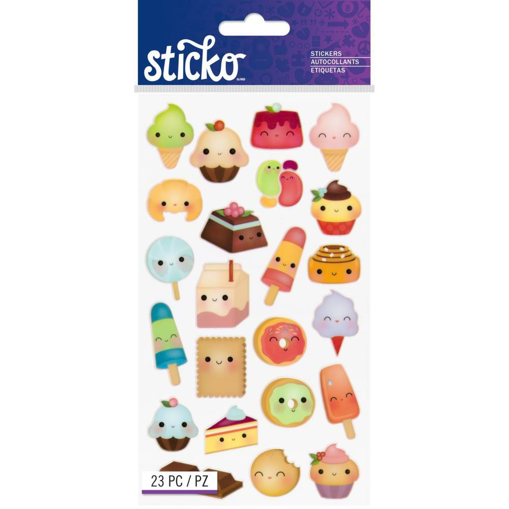 Crafts Stickers Sticko Snack Attack Food Faces Candy Milk Ice Cream Donuts Pie