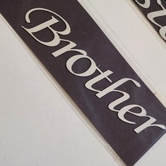 NEW 2 Senti-Metalz Word Adhesive Sticker BROTHER SISTER Metal Appearance-G