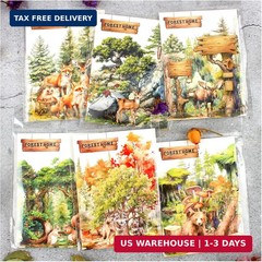150Pcs PET Forest Landscape Stickers for Journaling and Scrapbooking, 6 Themes w