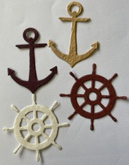 PIRATE SHIP Die-Cuts(9pc)Oceans•Jolly Rodgers•Sail•Pirates•Helm•Anchor •Sea•Wind