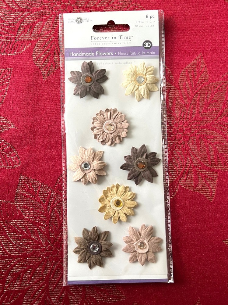 YOU CHOOSE – HANDMADE 3D FLOWER STICKERS BY FOREVER IN TIME RARE – FREE SHIPPING