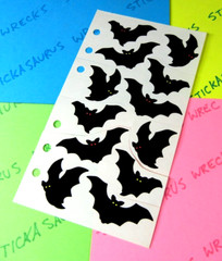 Black Bats Red & Yellow Eyes Stickopotamus Cut Sticker Sheet