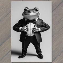 STICKER Dapper Frog Stylish Suit Exuding Weird Creepy Charm Whimsy Cute