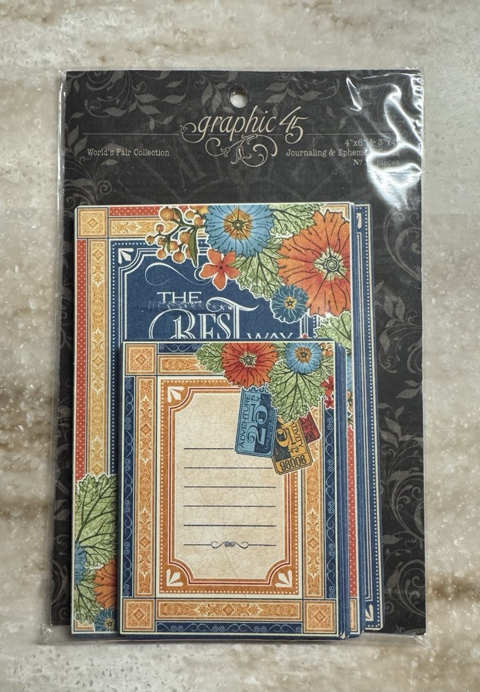 Graphic 45 *WORLD’S FAIR* Journaling & Ephemera CARDS Brand 2015 NEW