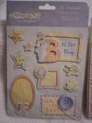 Zoophabet 3-D ZooDads Pressed Petals scrap metal baby boy Scrapbook stickers