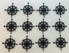 Travel Die Cuts * Compass Die Cuts * Set of 12 * Black Cardstock * Explore!