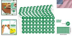 500 Pack Green Round Number Stickers 1-50 – Waterproof Vinyl Labels for All Uses