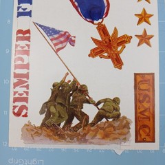 4 Marines Patriotic Stickers U.S. Military USMC Scrapbooking Journal Collage NRN