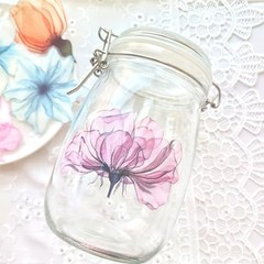 Large Flower Stickers – 30 Pcs Big 4″ Clear PET Floral Stickers for Ink
