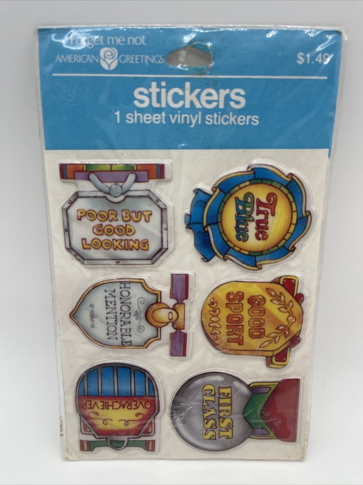 Vintage Puffy Stickers Awards Class Honorable Verbiage School Scrapbook Olympics