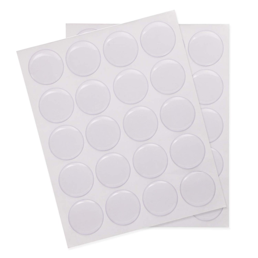 Shapenty 1Inch/25mm Clear Round Epoxy Resin Dome Stickers Circles Dots