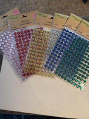 Crafters Square Heart Shaped Gem Stone Stickers Multi-Colored 0.5inch , New!