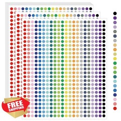 VeriPap Dot Stickers Colorful 0.25″ 6600 Pcs