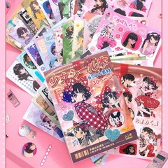 Japanese Retro Sticker Book, Anime Girl Theme – 650+ Cute Old Showa Style Comic