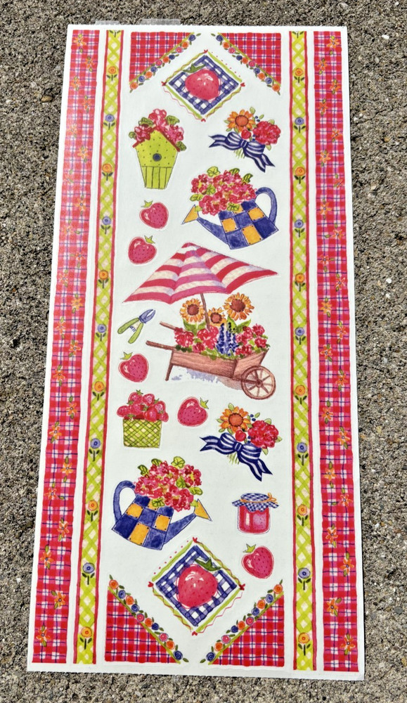 2001 VINTAGE TIE ME TO THE MOON BERRIES n BLOOM FRENCH COUNTRY STICKERS*