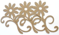 {3} *FLOURiSH FLORAL* Decorative Flower Bare Chipboard Die Cuts – 3 1/4″ x 5.5″