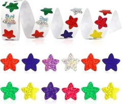 500PCS Star Shaped Sparkling Multicolor 1 Inch Stickers Labels